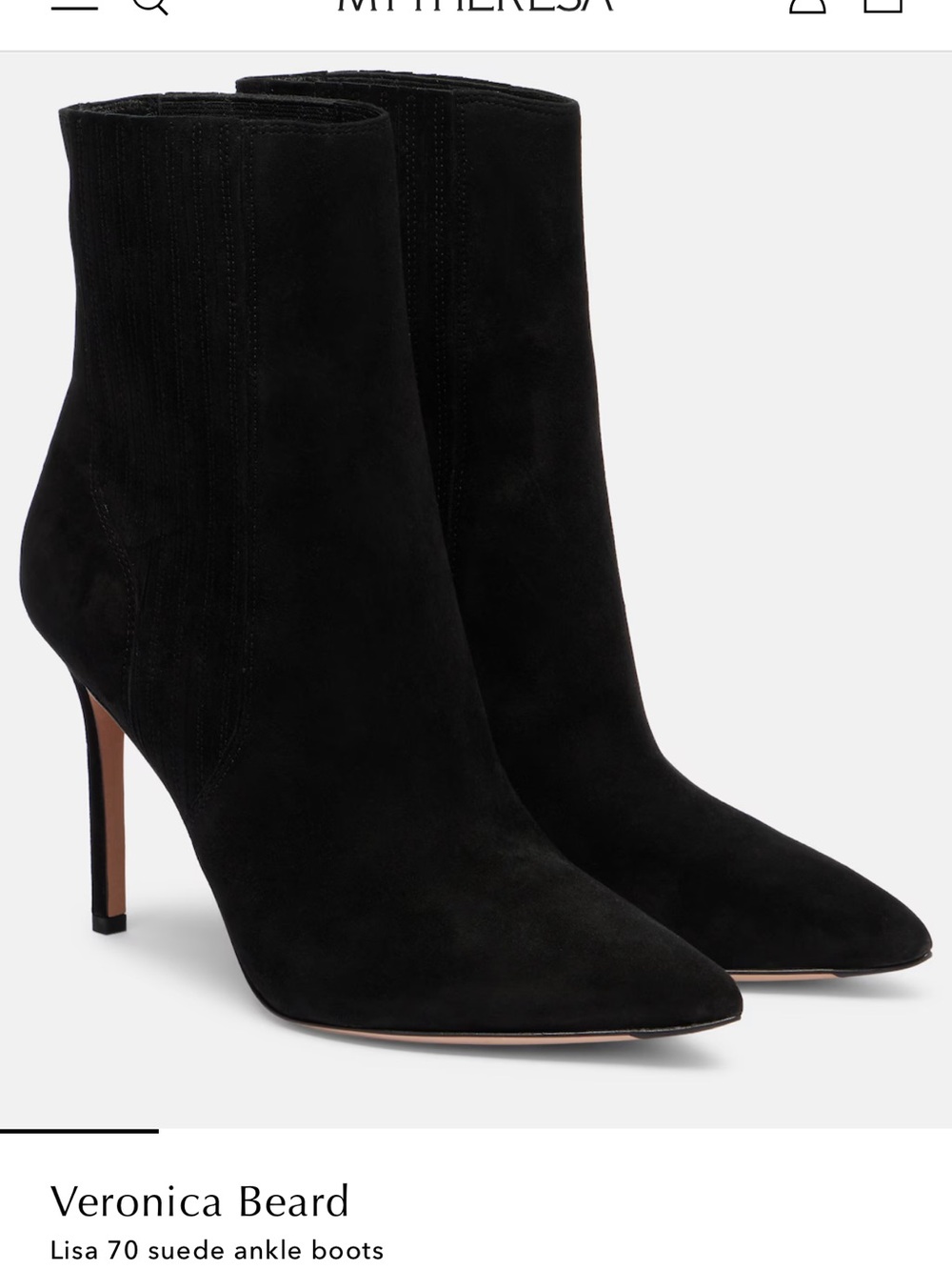 Veronica Beard Black Suede Pointed Toe Ankle Boots